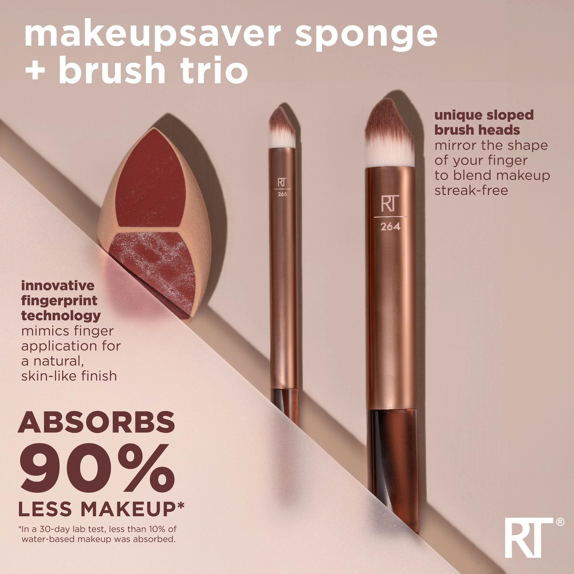 Foto 2 | Set De Maquillaje Real Techniques Makeupsaver Sponge + Brush Trio - Venta Internacional.
