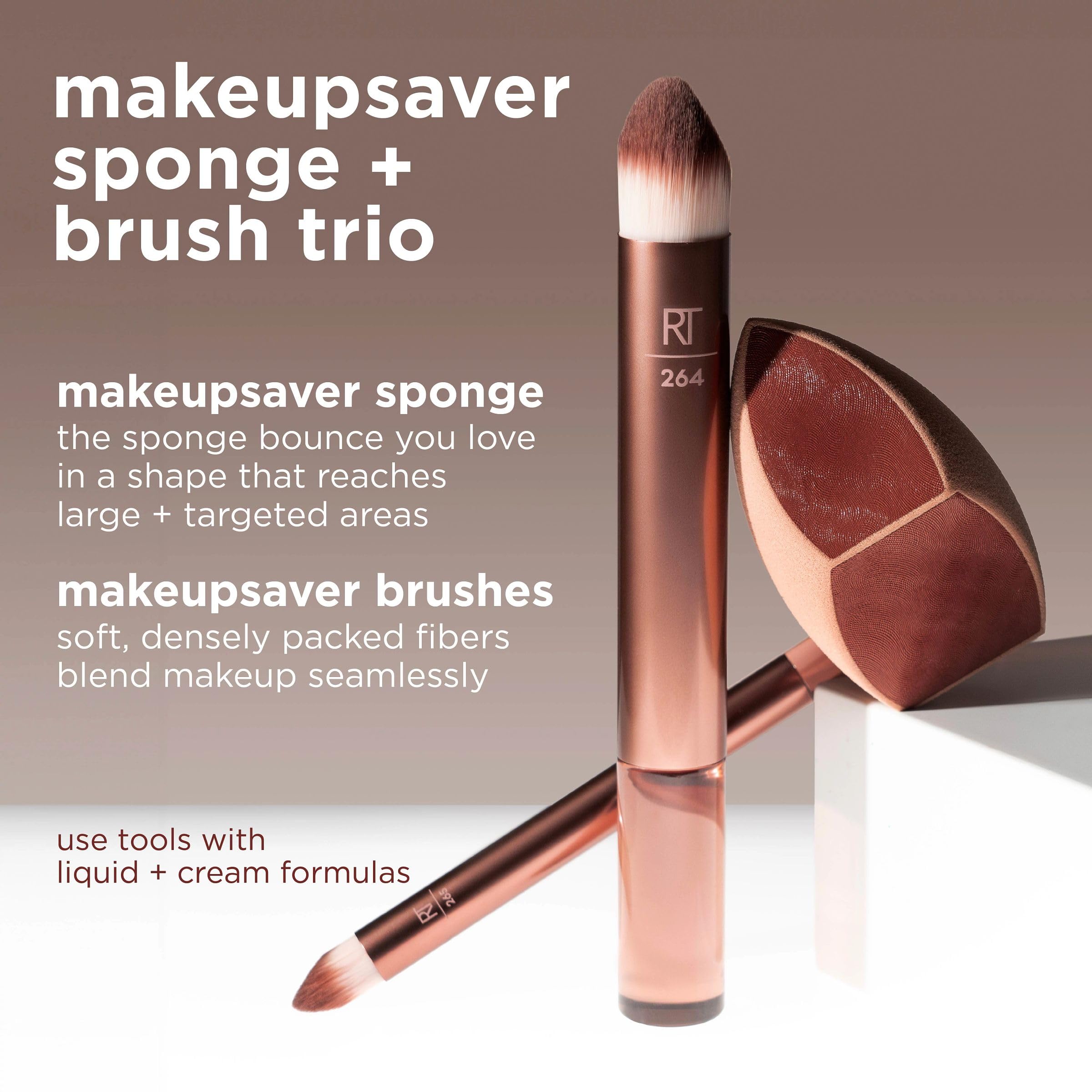 Foto 3 | Set De Maquillaje Real Techniques Makeupsaver Sponge + Brush Trio - Venta Internacional.
