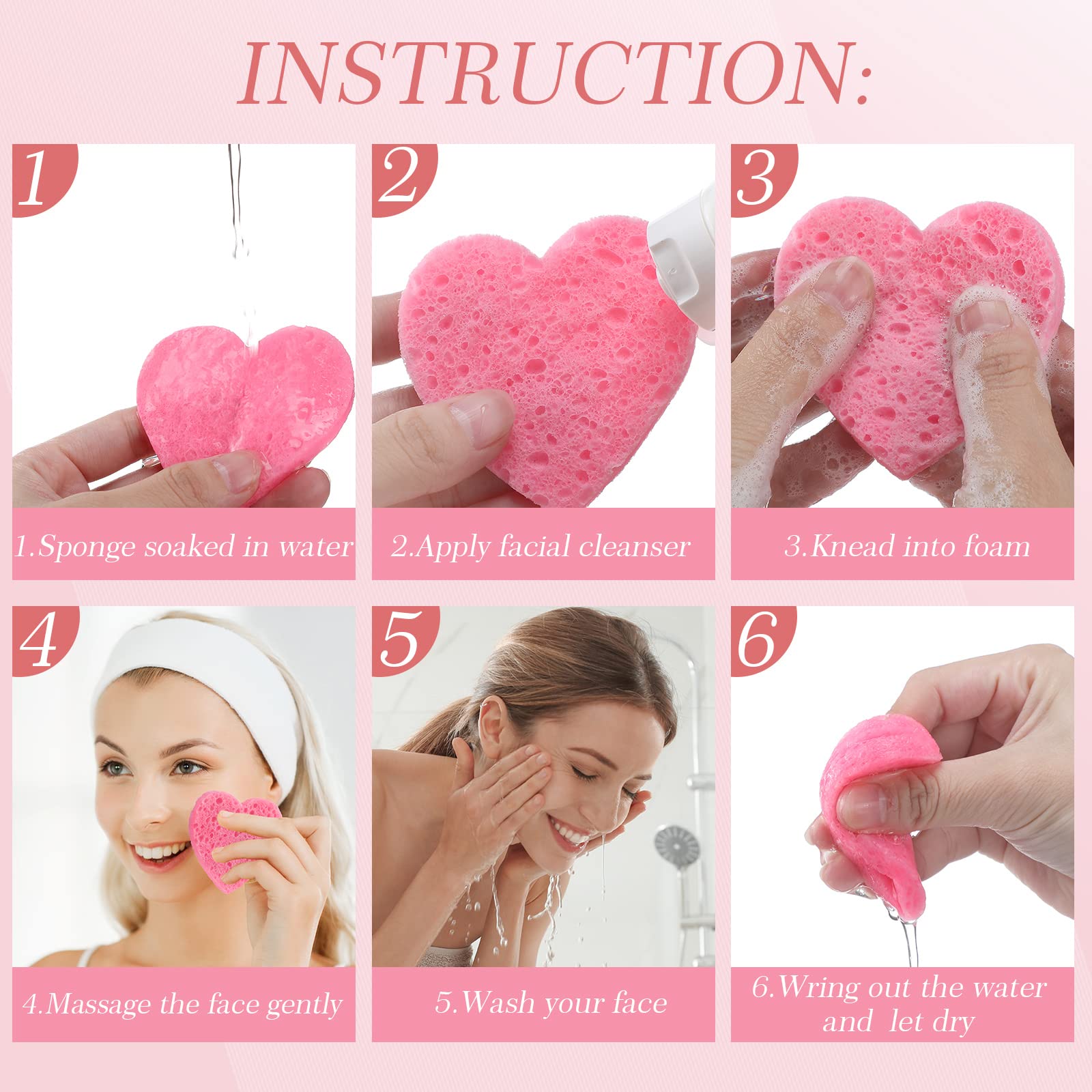 Foto 4 | Esponjas Faciales Comprimidas Sieral, 120 Unidades, Con Recipiente, Color Rosa - Venta Internacional.