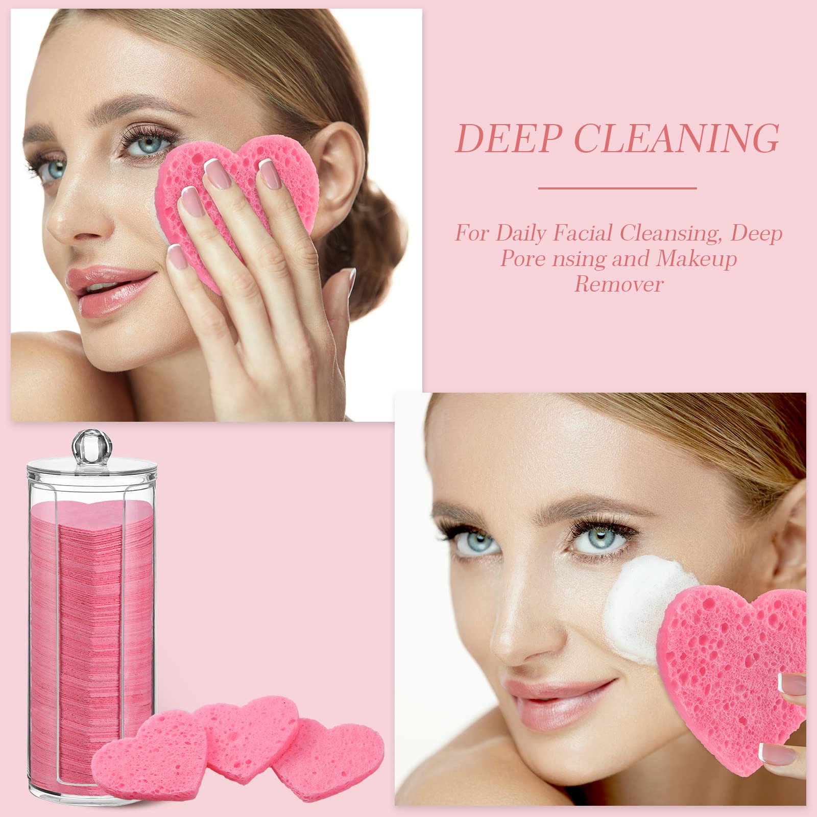 Foto 6 | Esponjas Faciales Comprimidas Sieral, 120 Unidades, Con Recipiente, Color Rosa - Venta Internacional.