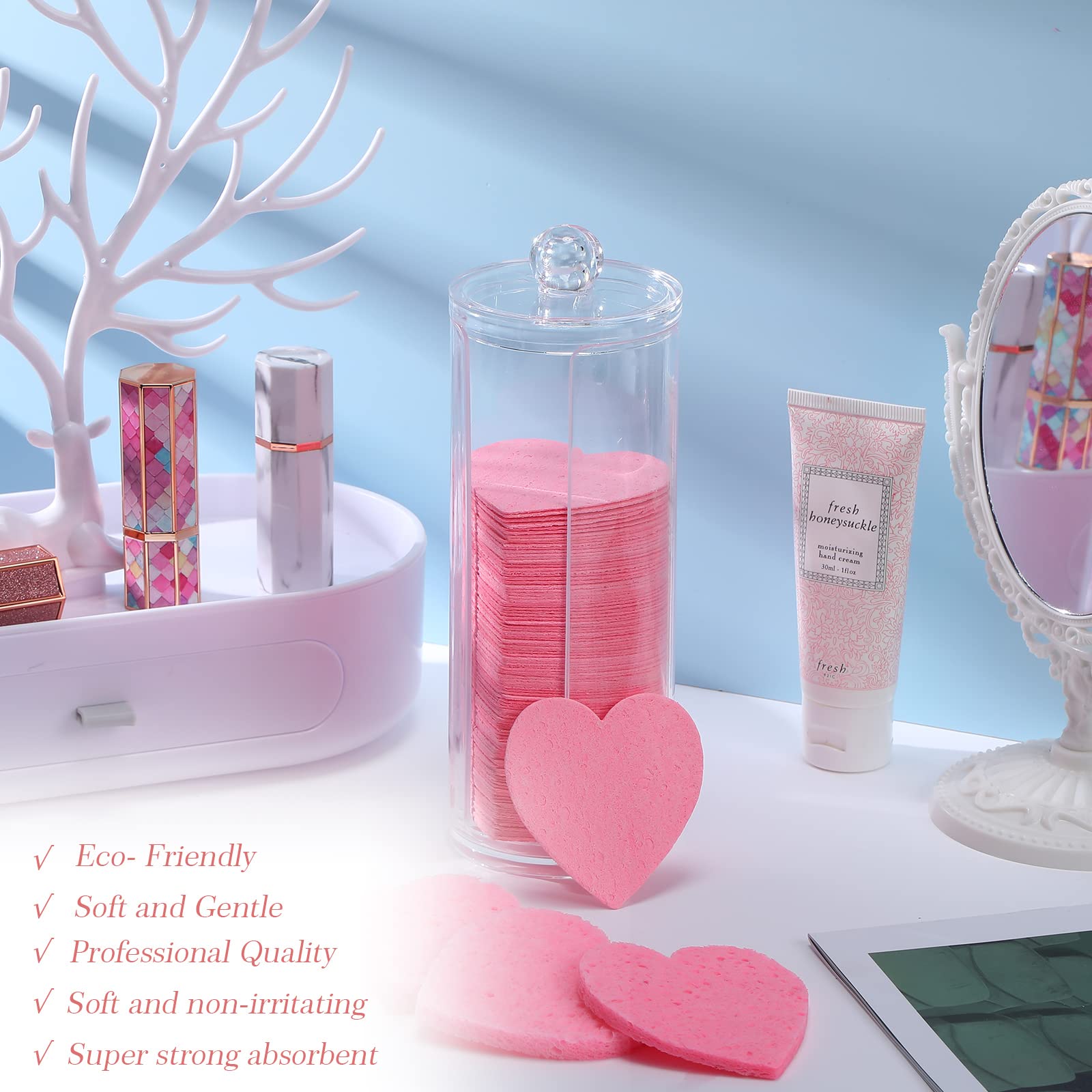 Foto 7 | Esponjas Faciales Comprimidas Sieral, 120 Unidades, Con Recipiente, Color Rosa - Venta Internacional.