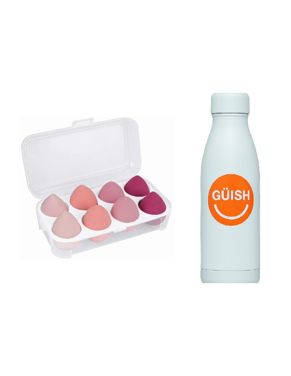 Foto 2 pulgar | Kit Esponja Maquillaje 8 Piezas Color Rosa Con Caja + Gratis Termo Güish De Regalo