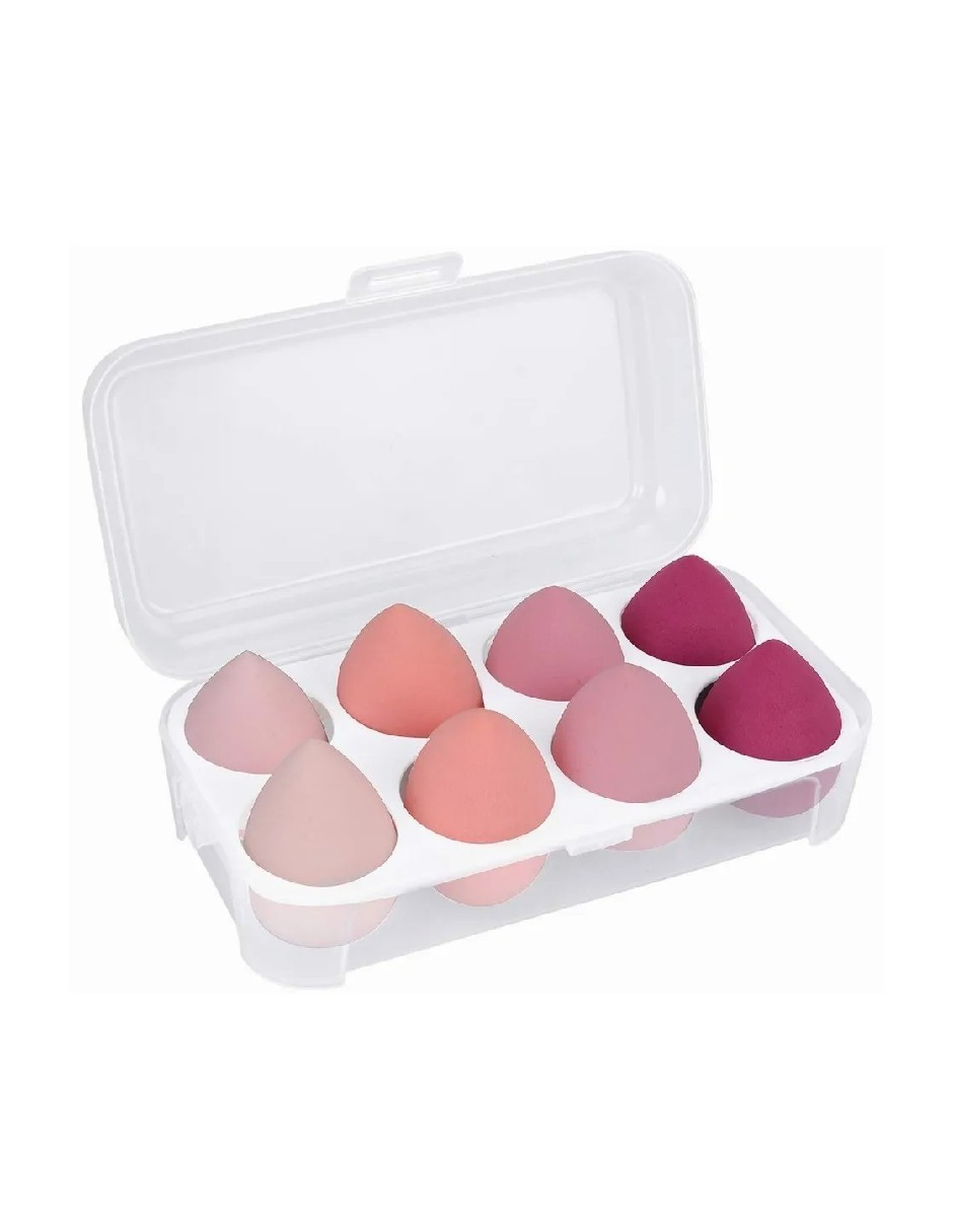 Foto 3 pulgar | Kit Esponja Maquillaje 8 Piezas Color Rosa Con Caja + Gratis Termo Güish De Regalo