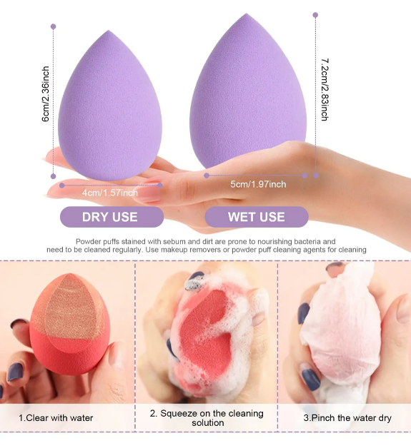 Foto 2 | Xtellar Kit De Esponjas De Maquillaje 8 Piezas Con Caja De Almacenamiento Elegante