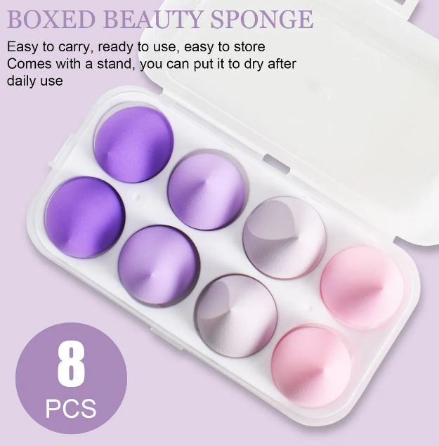 Foto 5 pulgar | Xtellar Kit De Esponjas De Maquillaje 8 Piezas Con Caja De Almacenamiento Elegante