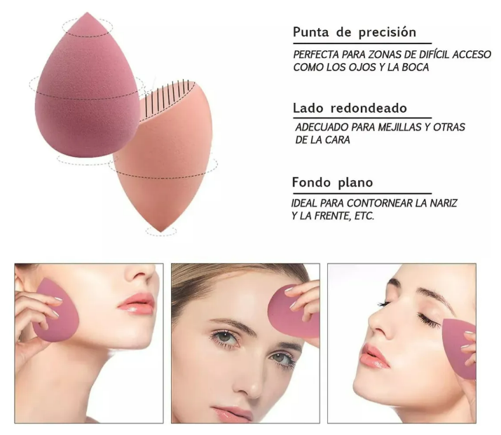 Foto 3 pulgar | Kit De Belleza Xtellar: Esponja Profesional Y Brochas Kabuki Para Maquillaje Premium