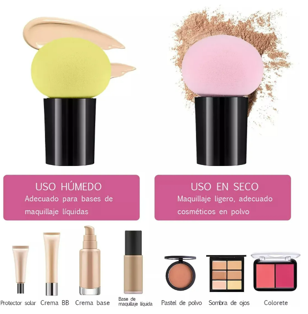 Foto 5 pulgar | Kit De Belleza Xtellar: Esponja Profesional Y Brochas Kabuki Para Maquillaje Premium