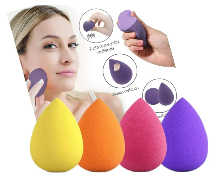 Foto 4 pulgar | Conjunto Xtellar De 4 Esponjas Premium Para Maquillaje - Diversidad Y Calidad Inigualable