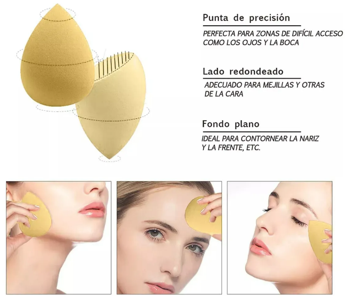 Foto 3 pulgar | Kit De Belleza Xtellar: Esponja Profesional Y Brochas Kabuki Para Maquillaje Premium