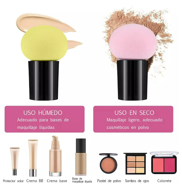 Foto 5 pulgar | Kit De Belleza Xtellar: Esponja Profesional Y Brochas Kabuki Para Maquillaje Premium