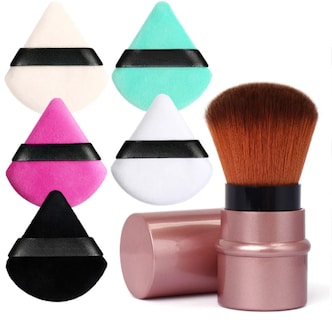 Foto 1 | Xtellar Beauty: Set De 5 Esponjas De Maquillaje Profesional Y Brocha Kabuki Retráctil