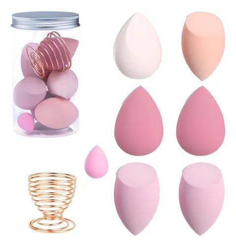 6 Esponjas De Maquillaje Xtellar  Para Base Con Mini Esponja Y Soport $599