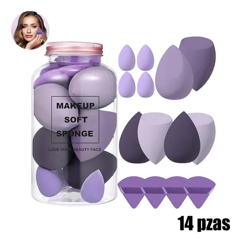 Foto 2 pulgar | Esponjas De Maquillaje Xtellar Húmedo Y Seco De 14 Piezas  Multiusos