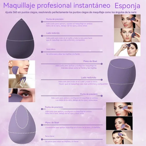 Foto 4 pulgar | Esponjas De Maquillaje Xtellar Húmedo Y Seco De 14 Piezas  Multiusos