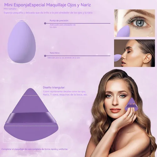 Foto 5 pulgar | Esponjas De Maquillaje Xtellar Húmedo Y Seco De 14 Piezas  Multiusos