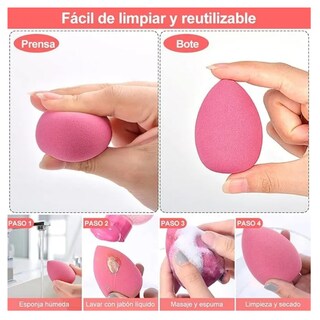 Foto 4 | Kit Esponja De Maquillaje Caja De 8 Piezas Belug Rosa