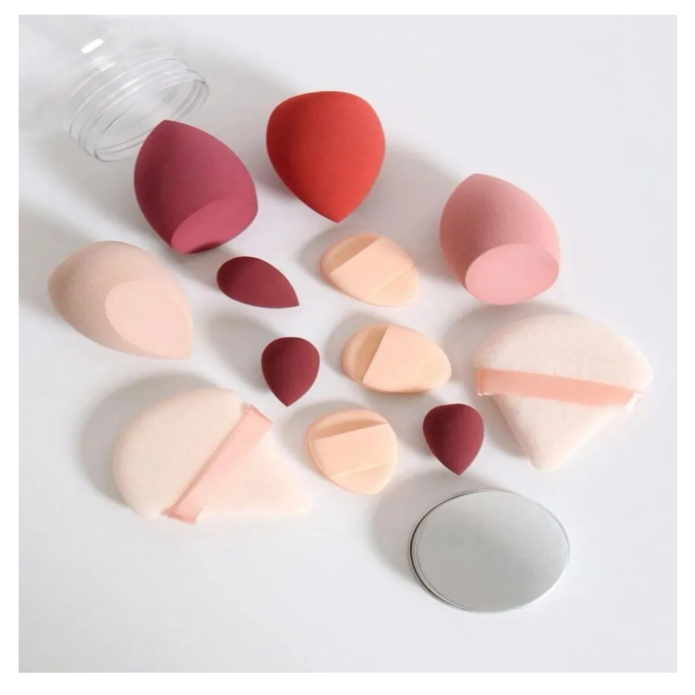 Foto 5 pulgar | Esponja Maquillaje En Polvo 12 Pcs Beauty Blender Con Caja Lab.g  Multicolor
