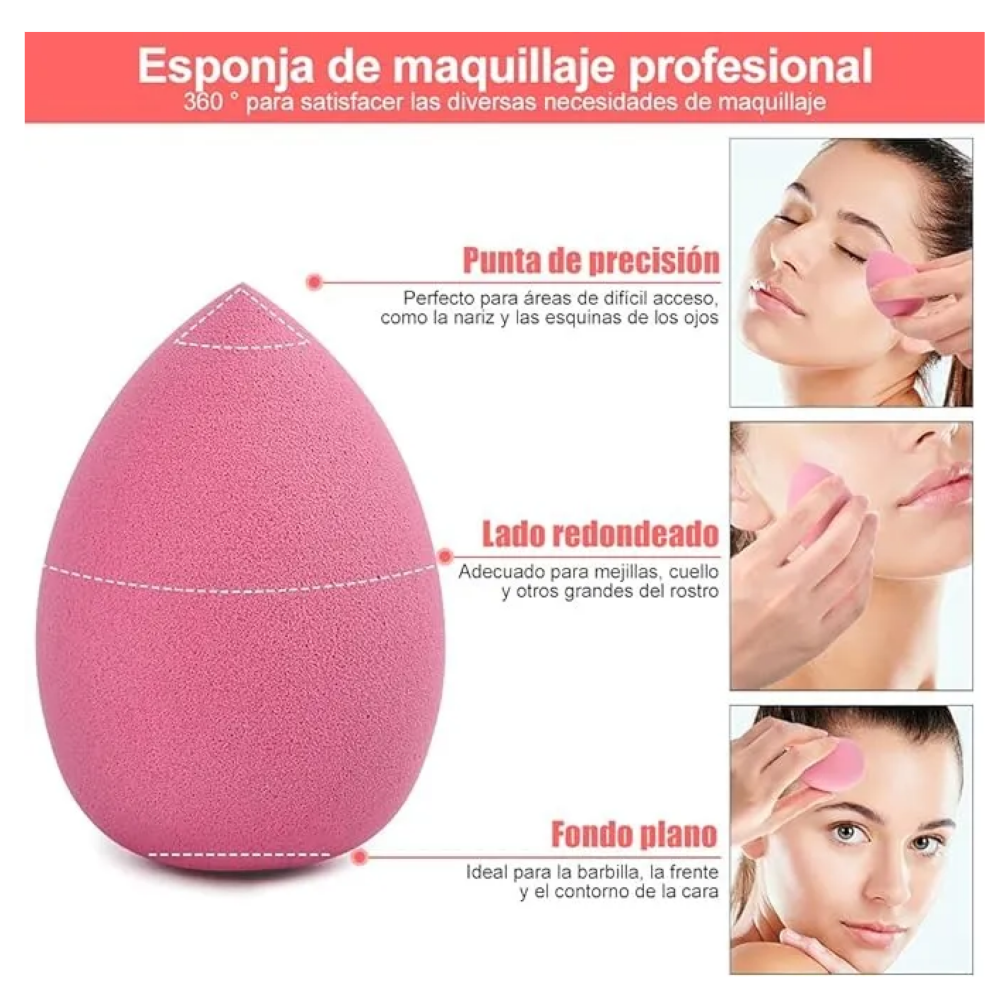 Foto 6 pulgar | Kit Esponja De Maquillaje Caja De 8 Piezas Lab.g   Rosa