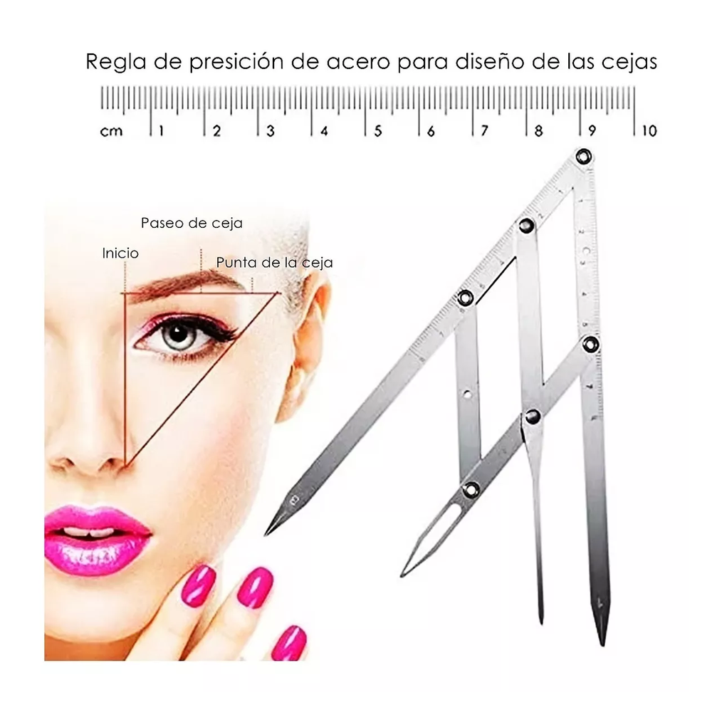 Foto 5 pulgar | Regla Divisora Microblading Compas Diseño De Cejas Perfectas