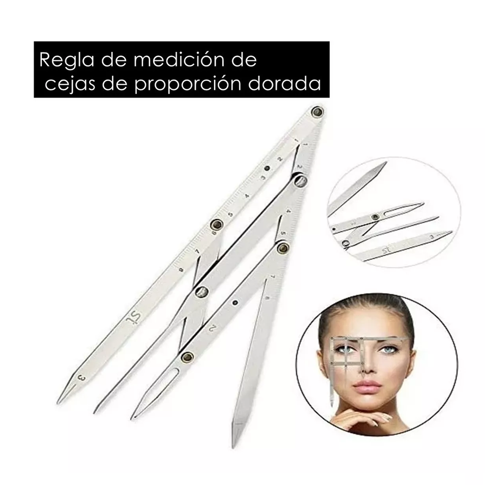 Foto 6 pulgar | Regla Divisora Microblading Compas Diseño De Cejas Perfectas