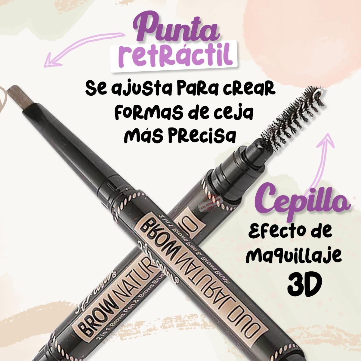 Foto 4 pulgar | Lápiz Con Cepillo Para Cejas Brow Natural Duo 2 En 1, Marron Claro