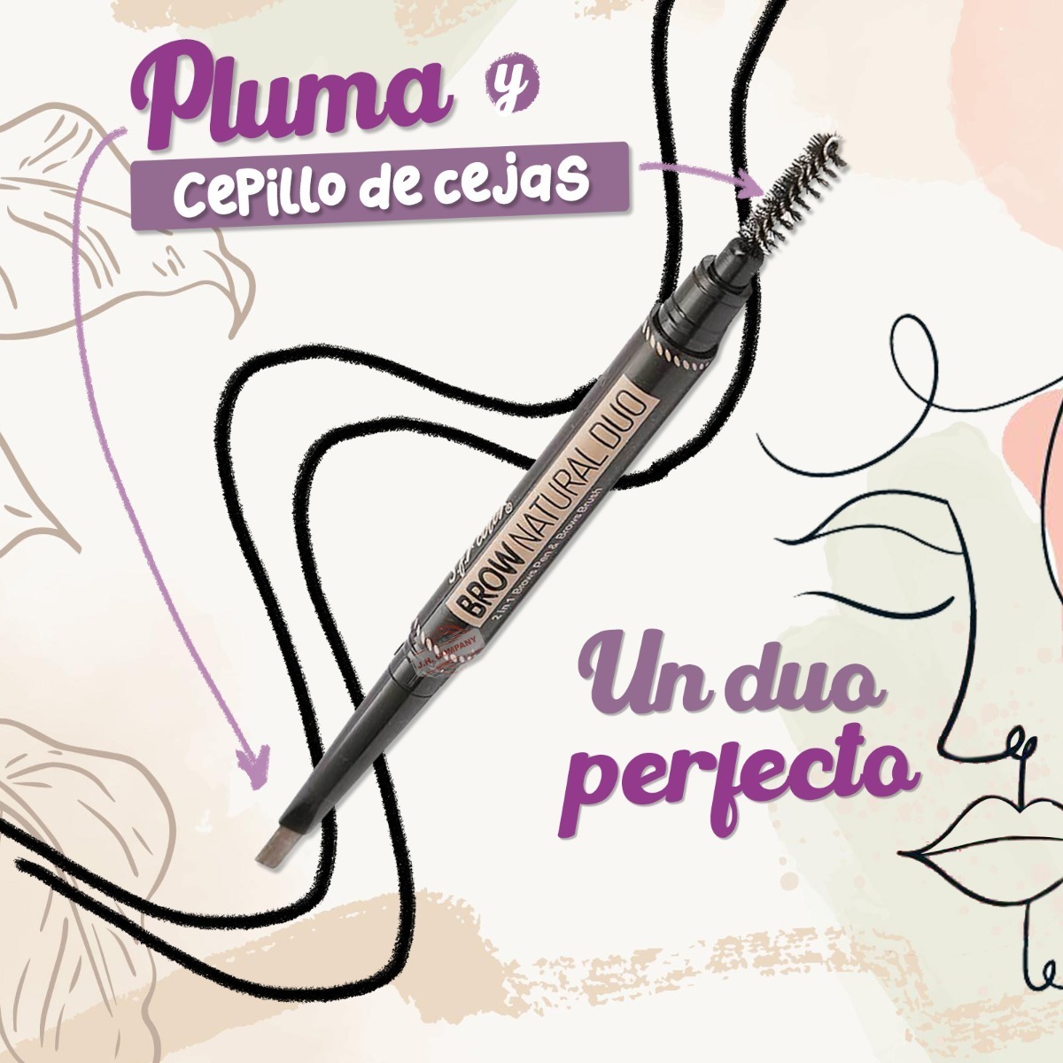 Foto 4 pulgar | Lápiz Con Cepillo Para Cejas Brow Natural Duo 2 En 1, Bronze