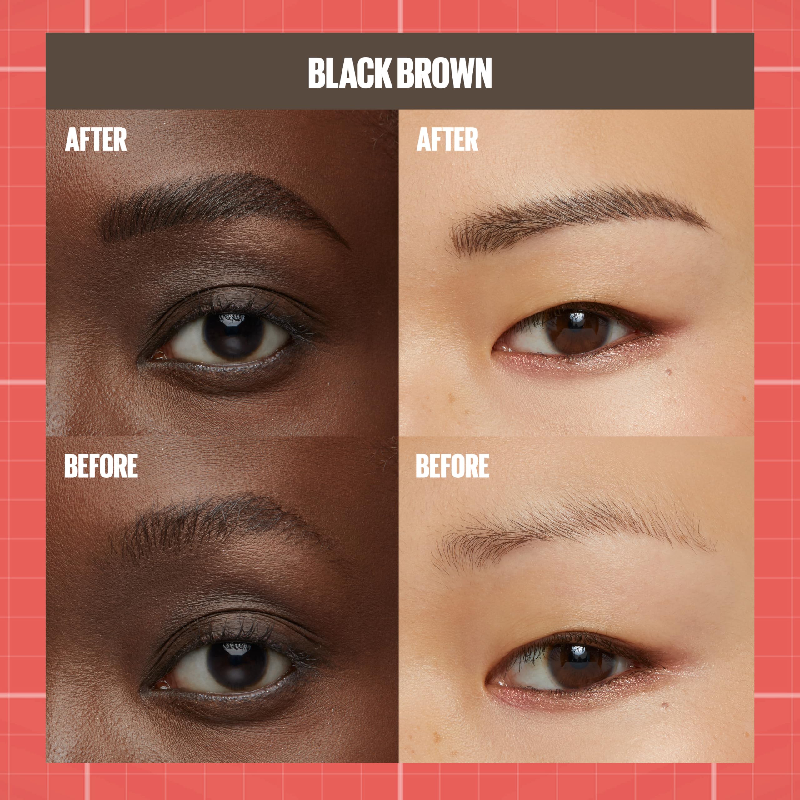 Foto 6 | Venta Internacional - Maquillaje De Cejas Maybelline Build-a-brow 2 En 1 Negro Marrón