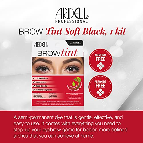 Foto 4 pulgar | Venta Internacional - Ardell Brow Tint Soft Black, Semipermanente De Larga Duració