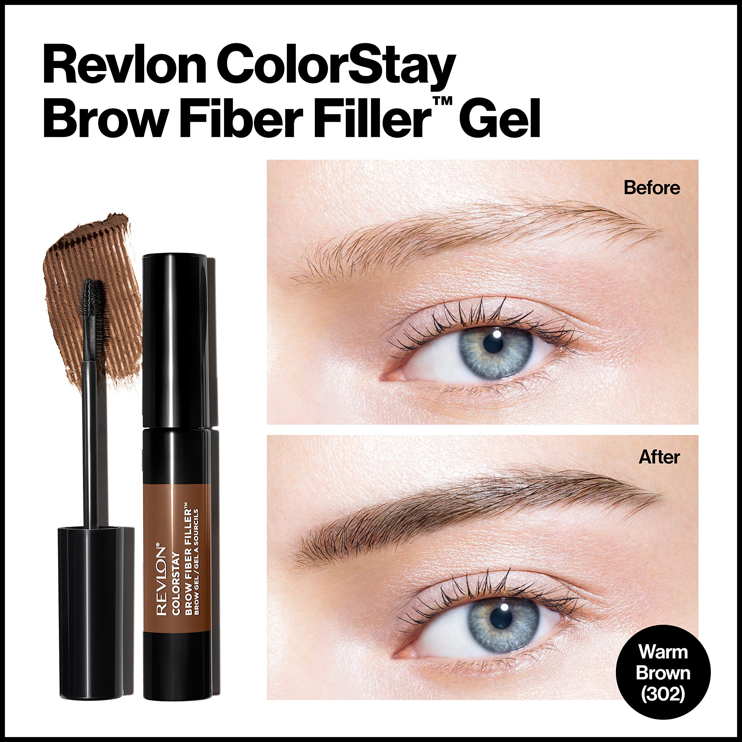 Foto 3 pulgar | Gel para Cejas Revlon Colorstay Brow Fiber Filler 302 Warm Brown - Venta Internacional