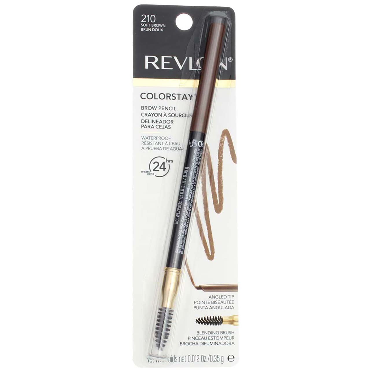Foto 2 pulgar | Lápiz de Cejas Revlon Colorstay 210 Soft Brown Waterproof 2 Piezas - Venta Internacional