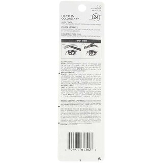 Foto 5 | Lápiz de Cejas Revlon Colorstay 210 Soft Brown Waterproof 2 Piezas - Venta Internacional