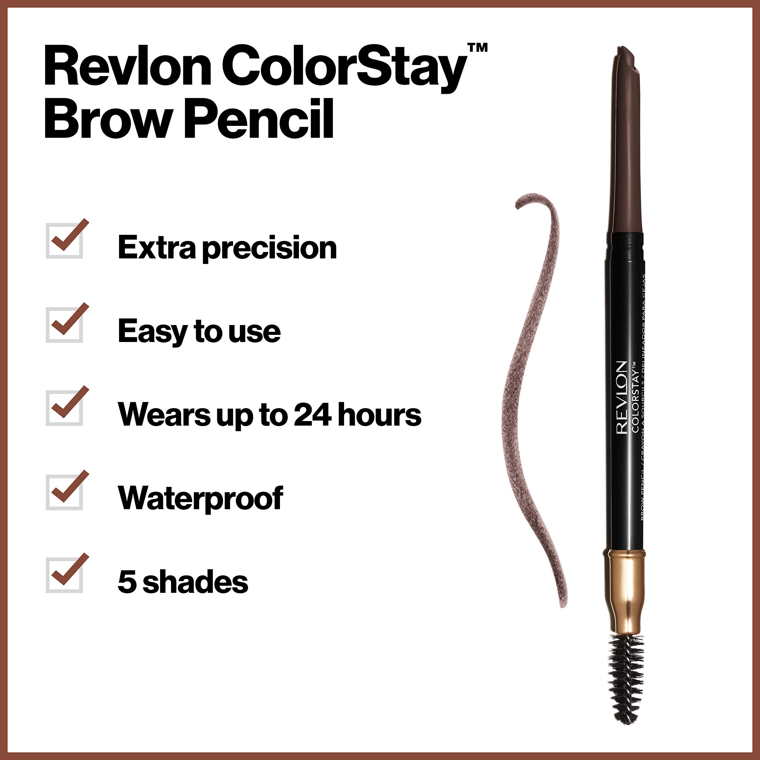 Foto 5 pulgar | Lápiz De Cejas Revlon Colorstay 220 Dark Brown - Venta Internacional