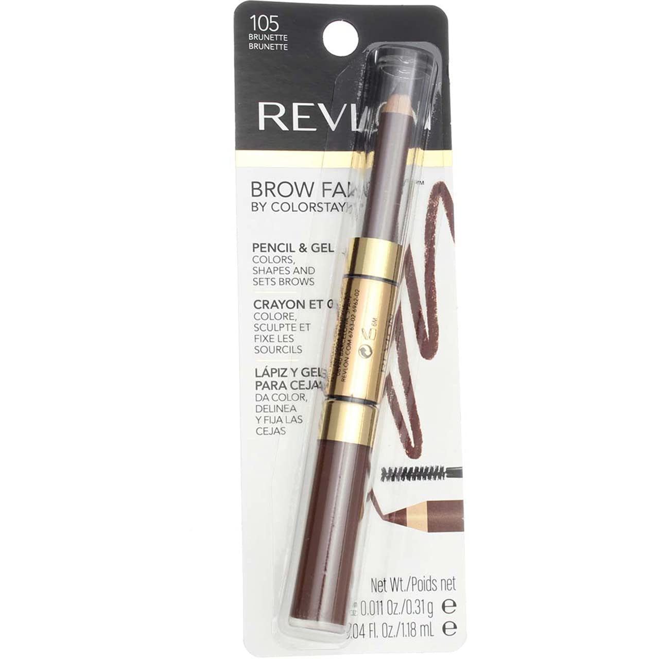 Foto 6 pulgar | Lápiz y Gel para Cejas Revlon Brow Fantasy Brunette 1,5 Ml - Venta Internacional