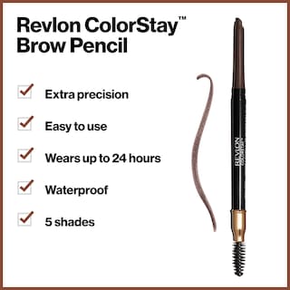 Foto 3 | Lápiz de Cejas Revlon Colorstay 220 Marrón Oscuro Resistente al Agua - Venta Internacional