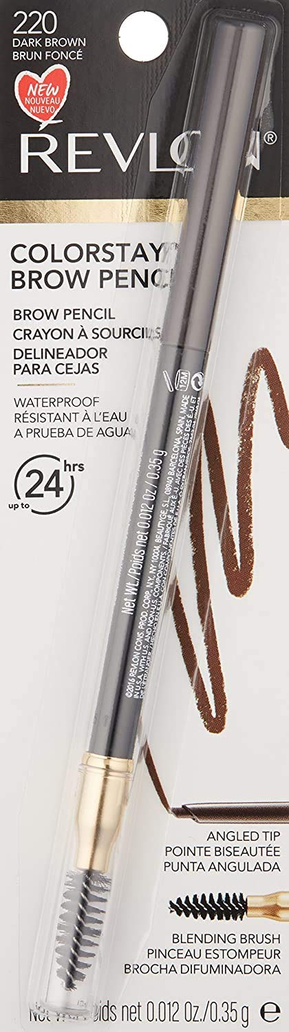 Foto 7 | Lápiz de Cejas Revlon Colorstay 220 Marrón Oscuro Resistente al Agua - Venta Internacional