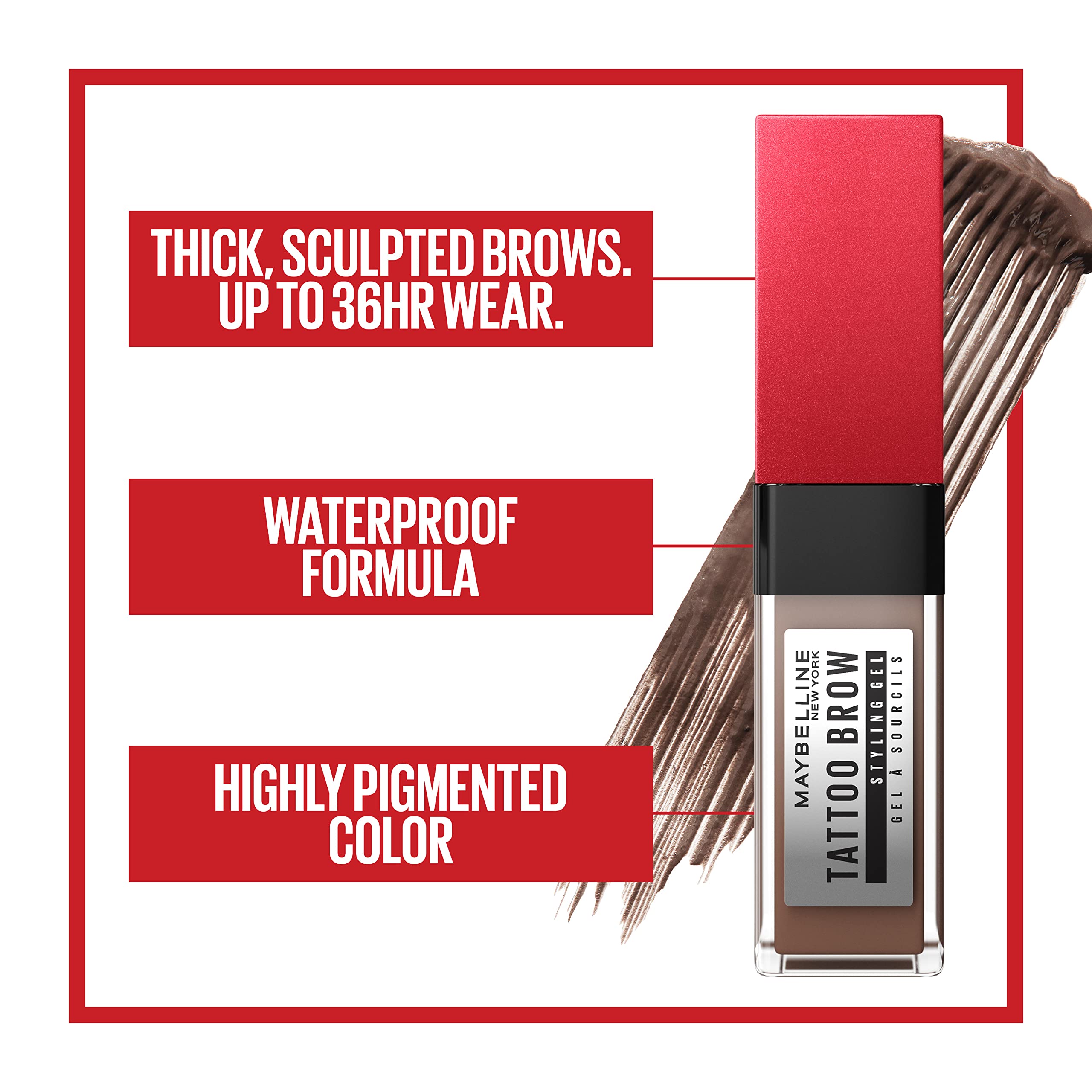 Foto 7 pulgar | Gel Para Peinar Cejas Maybelline Tattoo Studio Waterproof Black - Venta Internacional.