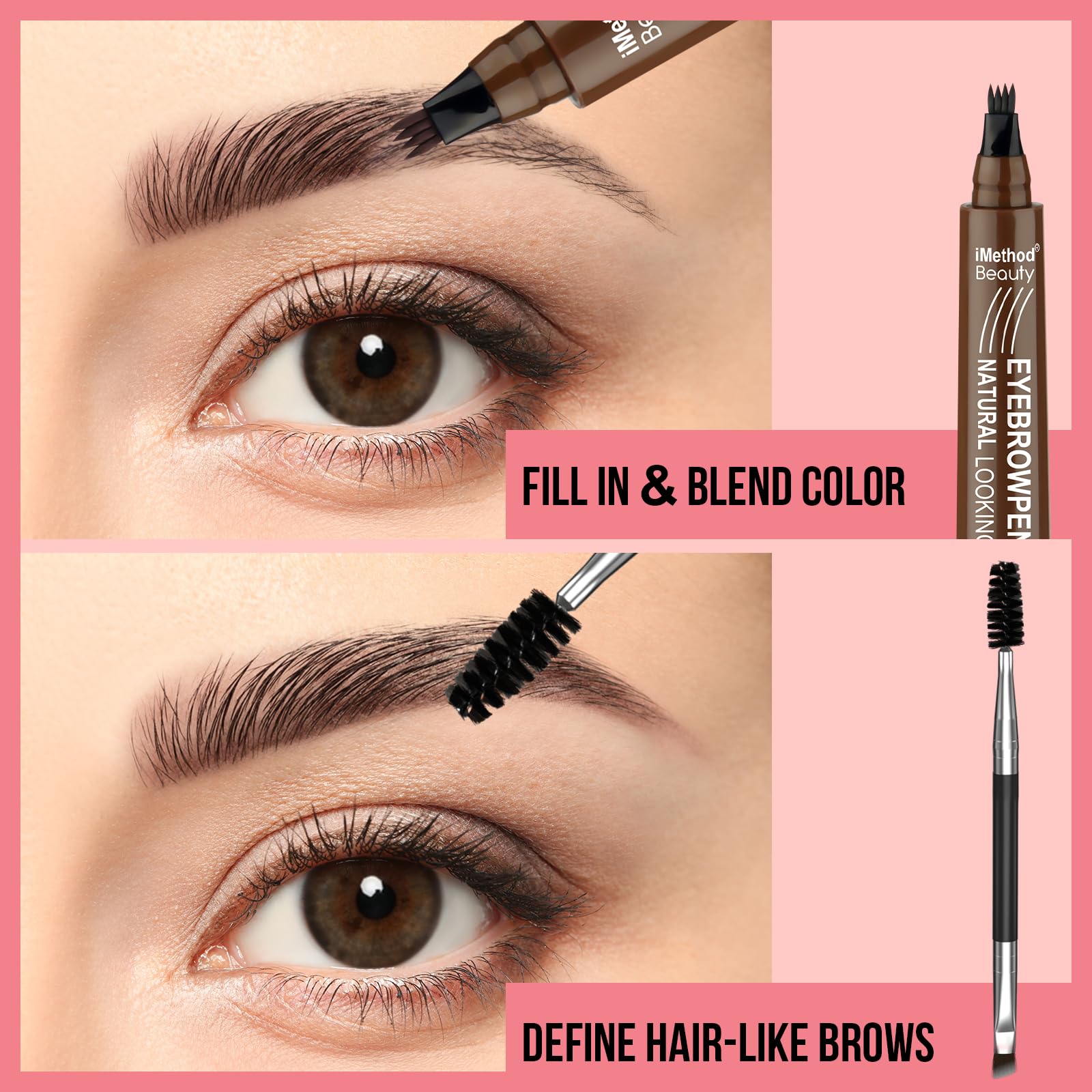 Foto 6 pulgar | Plumon para Cejas Imethod Microblading Marrón Rojizo Resistente al Agua - Venta Internacional