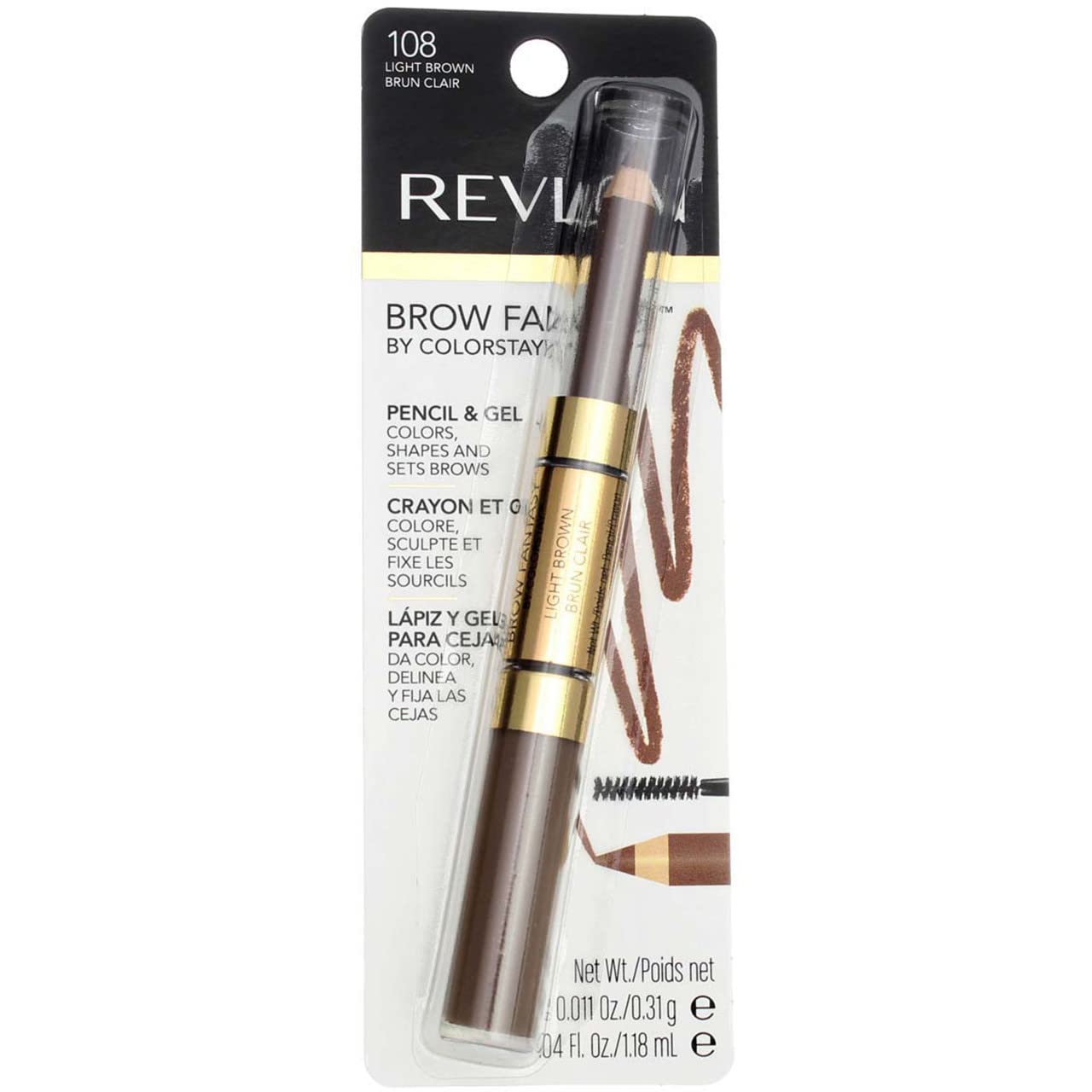 Foto 2 pulgar | Lápiz en Gel para Cejas Revlon Colorstay Marrón Claro - Venta Internacional