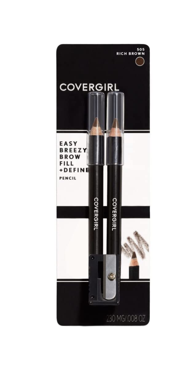 Foto 2 pulgar | Lápices de Cejas CoverGirl Easy Breezy Brow Rich Brown 2 Piezas - Venta Internacional