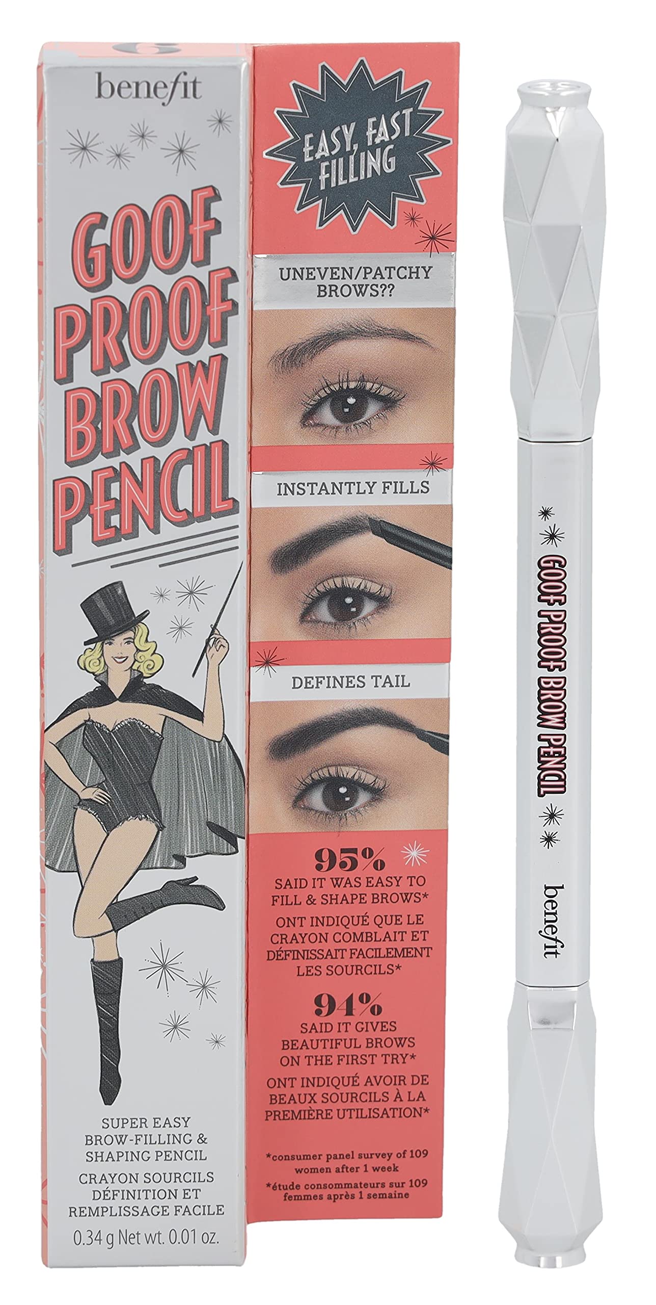 Foto 2 pulgar | Lápiz De Cejas Benefit Goof Proof No. 6 De Profundidad, 0,3 Ml, Resistente Al Agua - Venta Internacional.