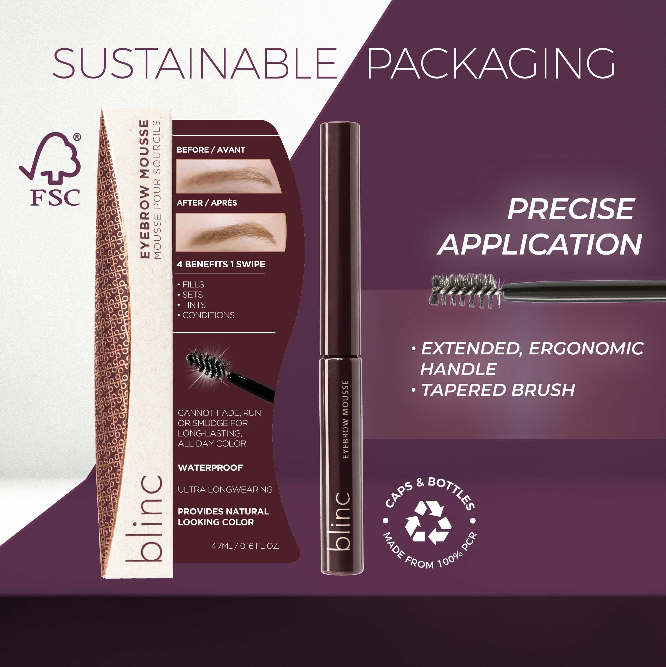 Foto 7 pulgar | Mousse Para Cejas Blinc Extreme Hold, Gel Tintado, 4,7 Ml, Color Castaño Oscuro - Venta Internacional.