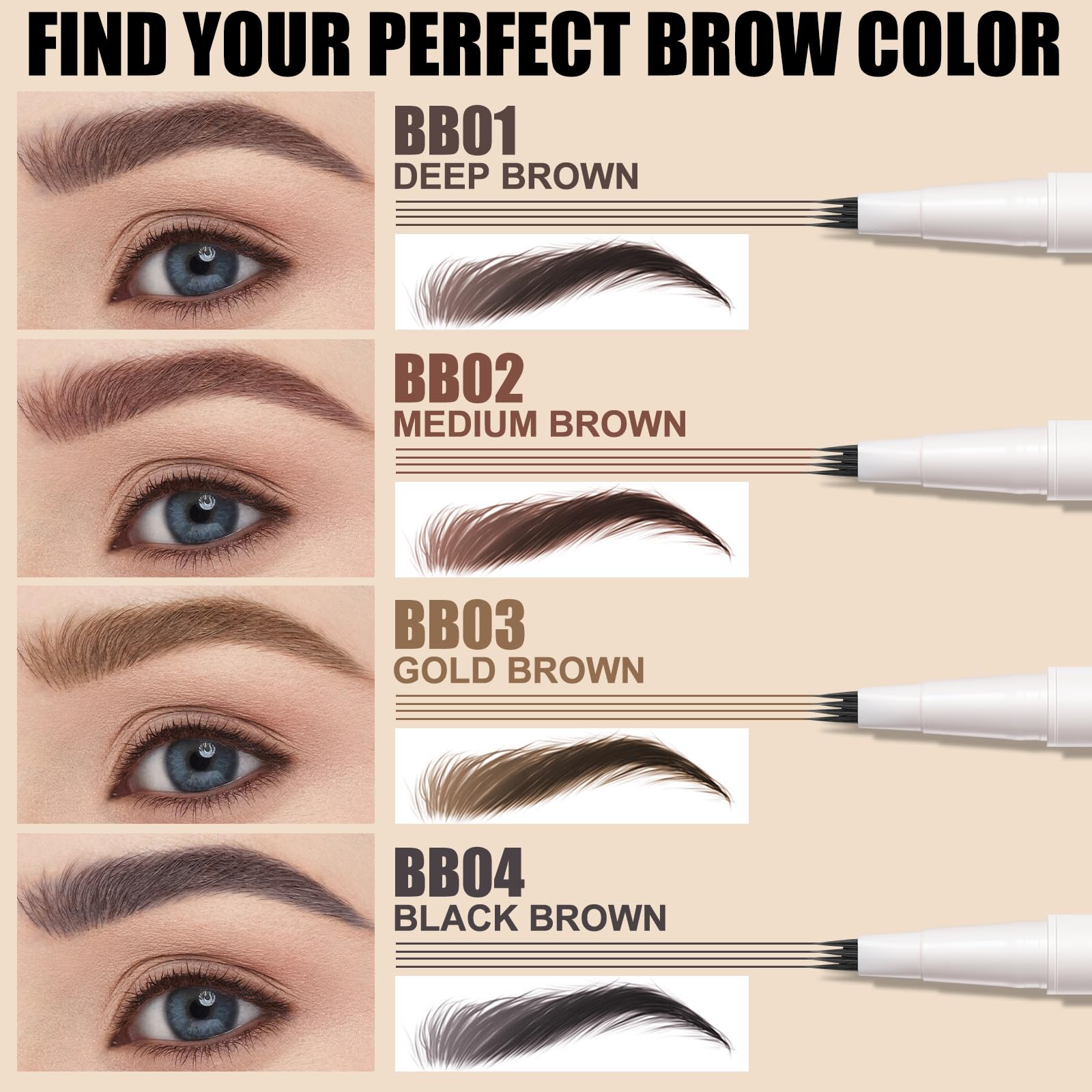 Foto 2 | Bolígrafo Líquido Para Cejas Focallure Fluffmax Tinted Deep Brown - Venta Internacional.