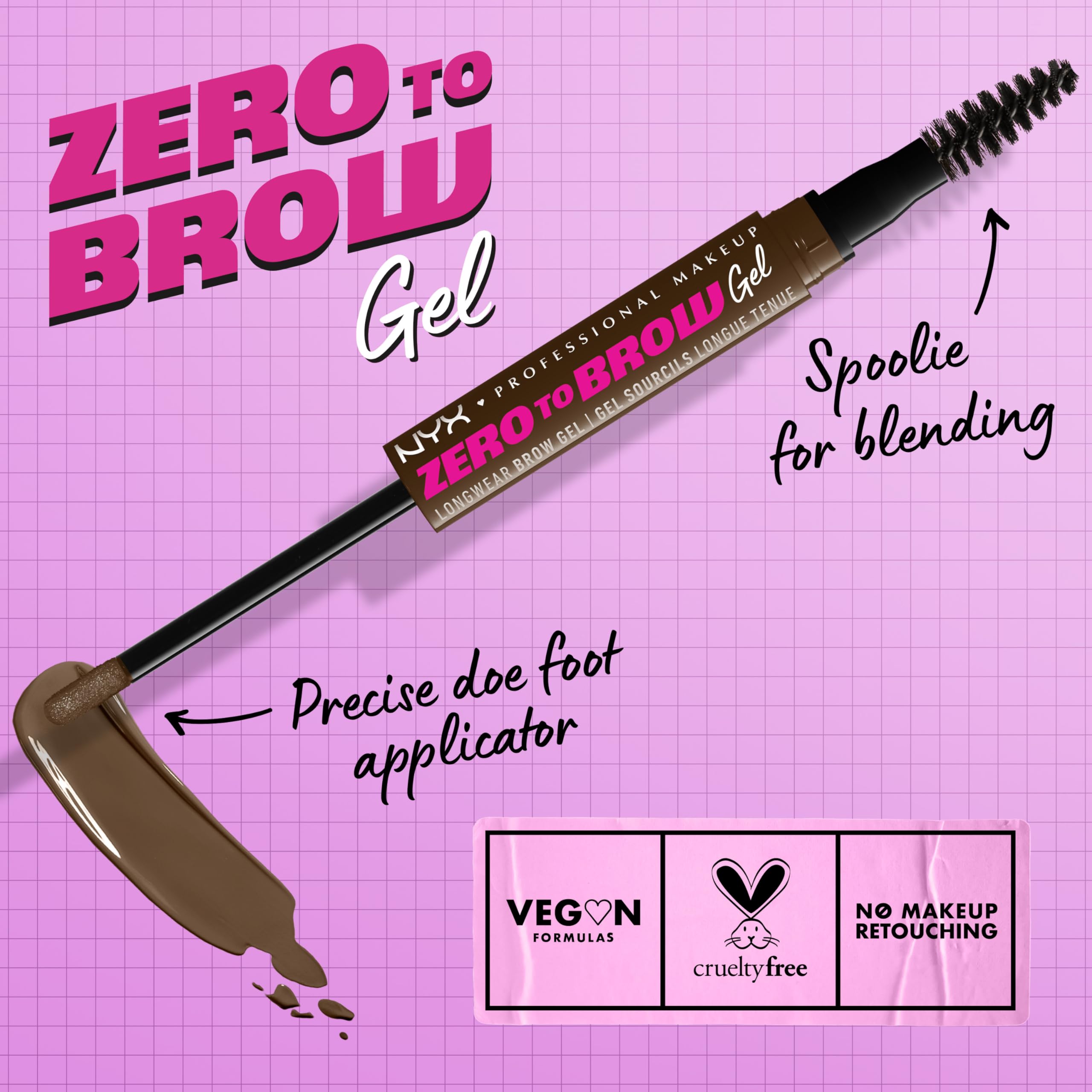 Foto 3 pulgar | Gel Para Cejas Nyx Professional Makeup Zero To Brow Chocolate - Venta Internacional.