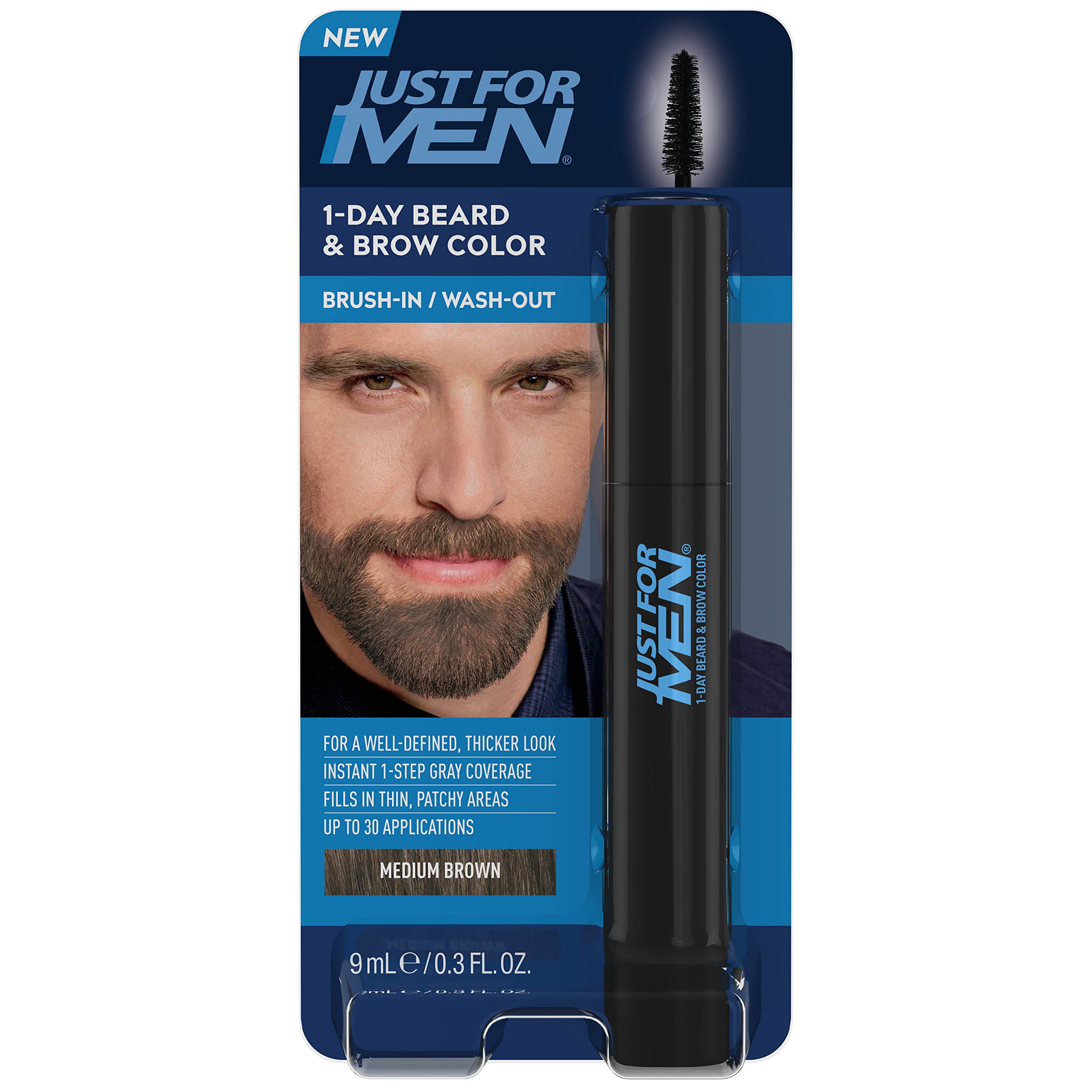 Color Para Barba Y Cejas Solo Para Hombres, 1 Día, Marrón Medio - Venta Internacional.