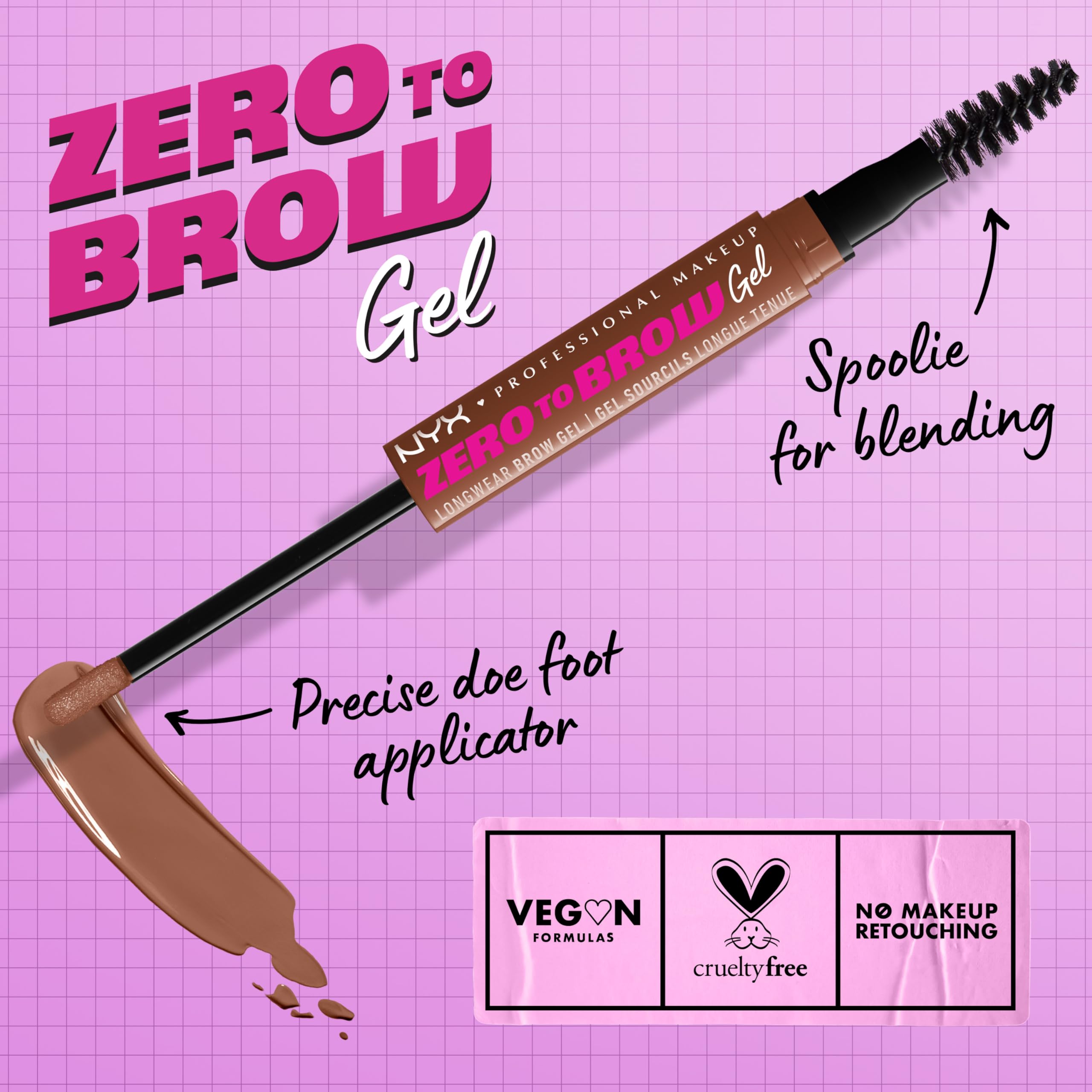 Foto 3 pulgar | Gel Para Cejas Nyx Professional Makeup Zero To Brow Auburn - Venta Internacional.