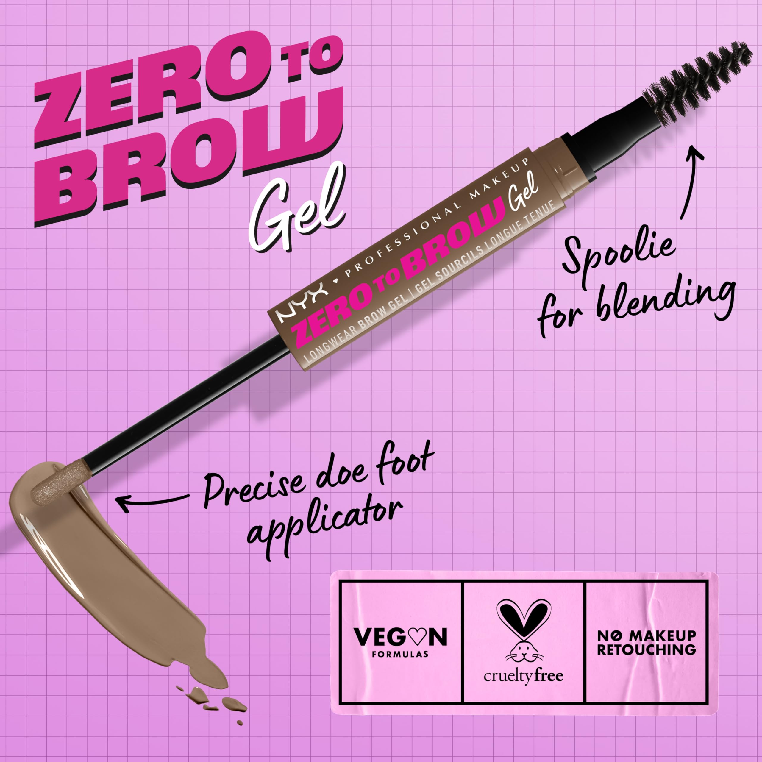 Foto 3 pulgar | Gel Para Cejas Nyx Professional Makeup Zero To Brow Ash Blonde - Venta Internacional.