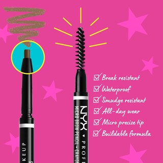 Foto 2 | Lápiz De Cejas Nyx Professional Makeup Micro Brow Black - Venta Internacional.