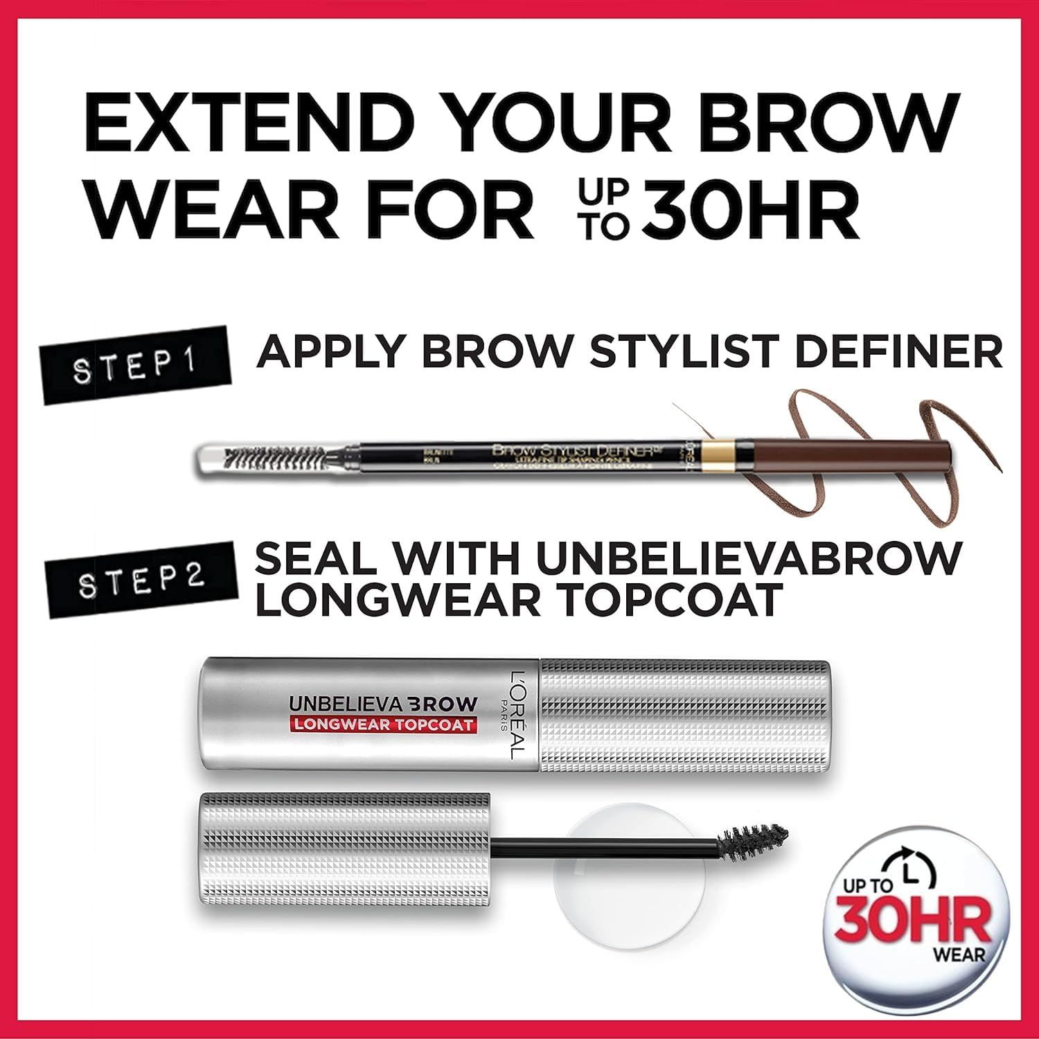 Foto 7 | Lápiz De Cejas L'oreal Paris Brow Definer Waterproof Black - Venta Internacional.