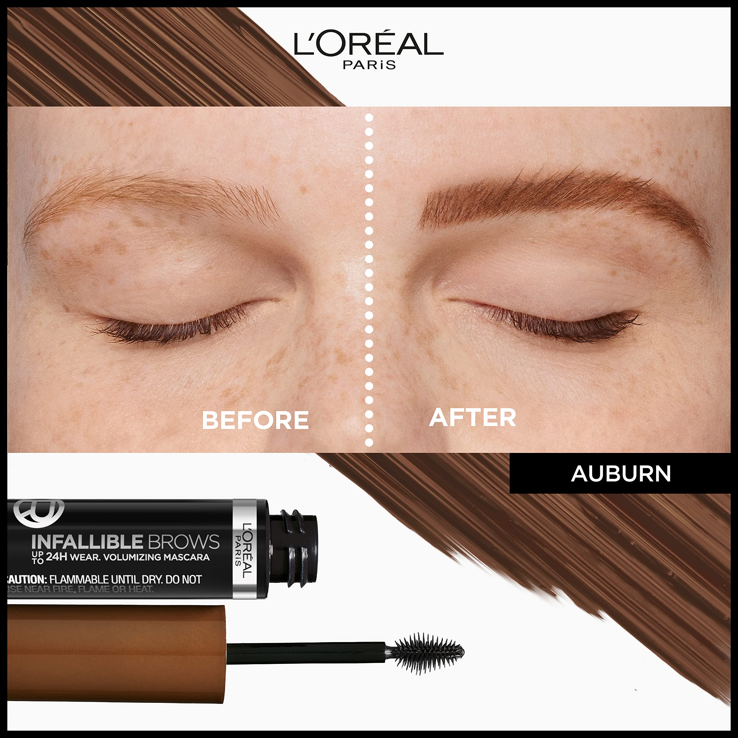 Foto 3 pulgar | Máscara Para Cejas L'oreal Paris Infallible Voluminizing 24h 6r Auburn - Venta Internacional.