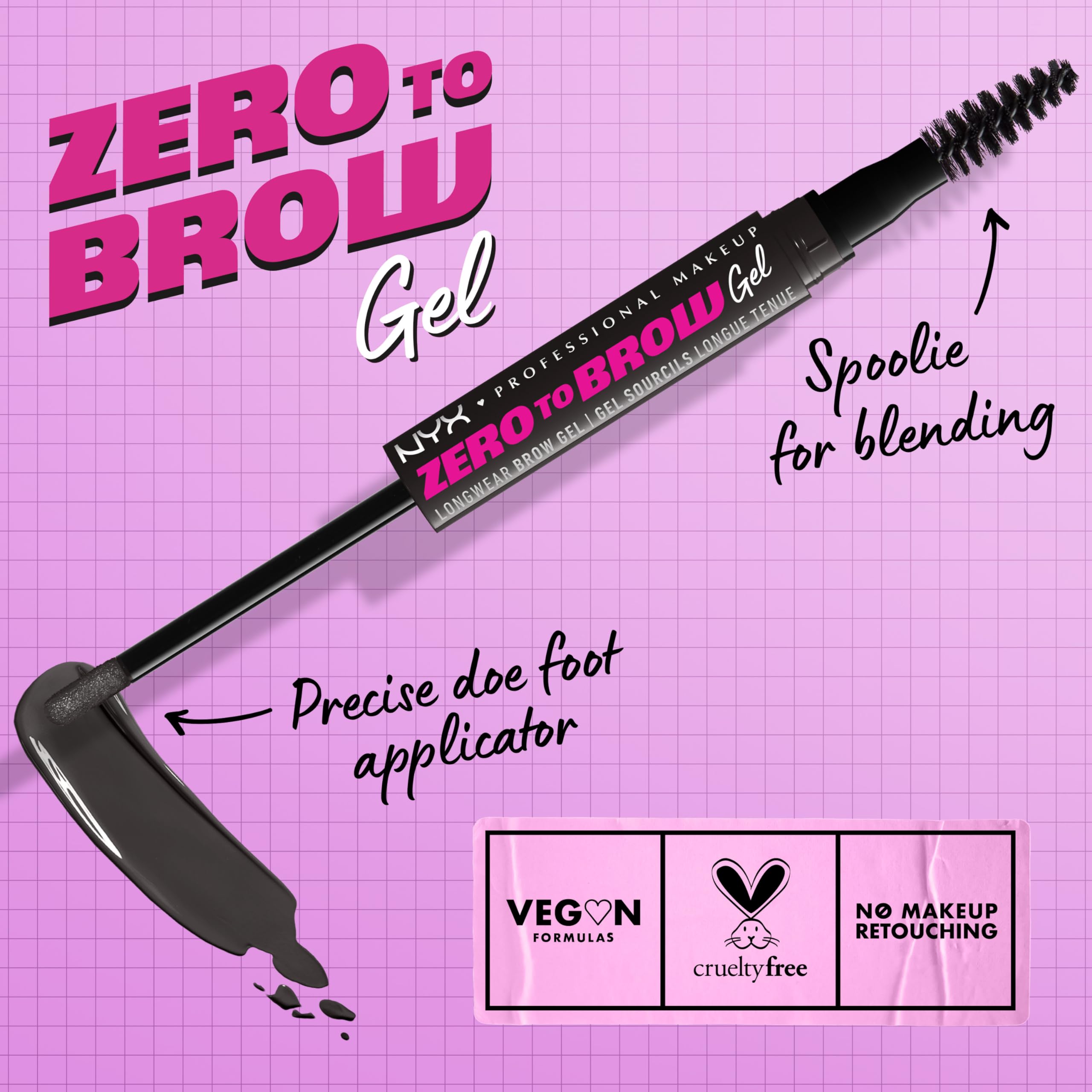 Foto 3 pulgar | Gel Para Cejas Nyx Professional Makeup Zero To Brow Black - Venta Internacional.